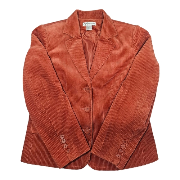 Dress Barn Corduroy Orange Blazer Jacket Size M 100% Cotton - Picture 4 of 10